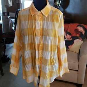 LADIES SHEER BUTTON UP SHIRT